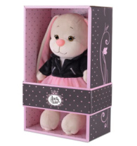 Мягкая Игрушка Jack&Lin, Зайка Лин в Чёрной Куртке и Розовой Юбке, 20 см, в Коробке