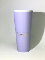 Конус под цветы 10*14*30 с тиснением "Flowers" сиреневый Конус под цветы 10*14*30 с тиснением "Flowers" сиреневый