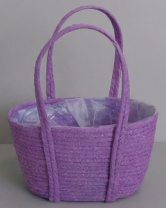 Корзина плетеная (эколоза): 23x13xH13xHH30  B18x9, 1 шт., св.розовый