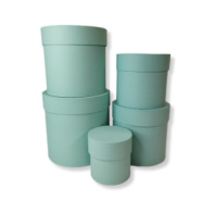 Коробки круглые набор из 5-ти (10*10/13*13/15*15/16*16/18*18) .тиффани