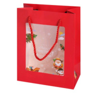 Пакет с окном "Новый Год" 23x18x10cm красный Пакет с окном "Новый Год" 23x18x10cm красный