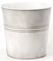 Декоративное кашпо D21XH20,5 B16 CM, белый, металл