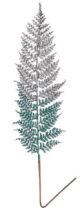 Декоративная новогодняя ветка с глиттером, 72 см, изумрудный с серебром