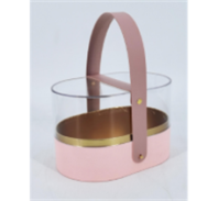 Коробка акриловая подарочная с ручкой, 19*13*12см, нежно-розовый