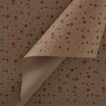 Крафт бумага "Конфетти" красный/кофейный цв. на коричневом фоне 720мм/60гр/10м± 5%