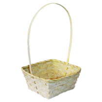 Корзина плетеная (бамбук), D21.6*21.6*10/38 см. св.желтый