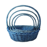 Корзины из ивы 45*35*15, 38*30*13, 33*25*12, 28*20*10, 4шт, овал, голубой