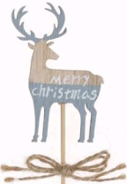 Фигурка декоративная Олень на палочке 27,5х6,5х0,5 см голубой Фигурка декоративная Олень на палочке 27,5х6,5х0,5 см голубой