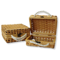 Сундучок плетеный декоративный (секвойя) 20х20х10 см натуральный