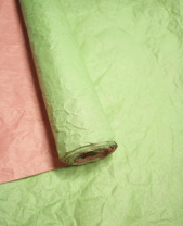 Бумага Эколюкс двухцветная красно-коралловый/салатовый пастель 70см * 5 ярдов ± 5%