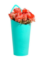 Конус под цветы с высокой спинкой 10*14*33,5 .морская волна