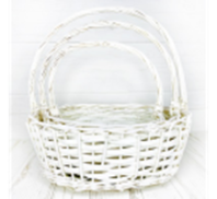 Корзины из ивы 3шт овал полоски 38*30*13,33*25*12,28*20*10V белый 