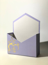 Конверт 180*240*70 с золот. тиснением "Ты в моем сердце" сиреневый