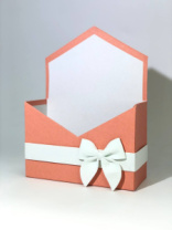 Конверт 180*240*70 с бантиком оранжевый