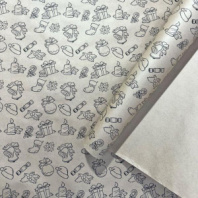 Упаковочная бумага Новогодний подарок черный цв. на коричневом 70см/60гр/10м± 5% Упаковочная бумага Новогодний подарок черный цв. на коричневом 70см/60гр/10м± 5%