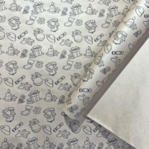 Упаковочная бумага Новогодний подарок черный цв. на коричневом 70см/60гр/10м± 5%