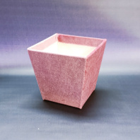 Коробка под цветы бархатная 11x11x11 см(нижний диаметр: 8x8см), 1 шт., нежно-розовый