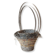 Набор корзин плетеный (бамбук) D23 D27 D29 3 шт серый