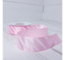 Лента атласная Полоса 25/25ярд розовый