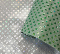 Пленка блестящая "Горошек" 50см 5м, тиффани