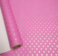 Полипленка матовая 80 мкр 60 см*8 м "Крафтовый горох" малиновый/серебро