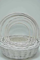 Корзинны из ивы. 5 шт, 48*38*H17*47, 43*34*H16*42, 37*29*H14*37, 30*23*H12*32, 22*15*H10*26, белый