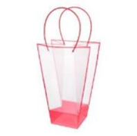 Прозрачная сумка-трапеция с пластиковыми ручками, 24x12x26cm, цв. красный Прозрачная сумка-трапеция с пластиковыми ручками, 24x12x26cm, цв. красный