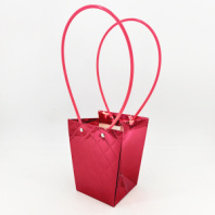 Пакет подарочный "Мастхэв" металлизированный тисненый, 13,5х9,5х15 см,  красный