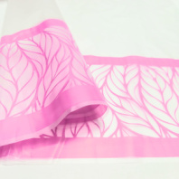 Пленка матовая с рисунком 50 мкр "Листья" розовая 60см*10 ярд ± 5%