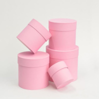 Коробки круглые набор из 5-ти (10*10/13*13/15*15/16*16/18*18) .розовый