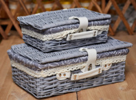 Набор корзина-чемодан 2 шт, 42*27 см, высота 15 см.32*21 см, высота 11 см.