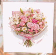 Карточка "Розовый букет" К444