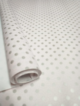 Полипленка матовая 80 мкр 60 см*8 м "Крафтовый горох" пудра/серебро