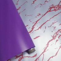 Матовая пленка двухсторонняя на втулке 50мкр "Мрамор" красный/фуксия пастель 60см*10 ярд ± 5%