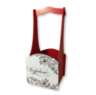 Декоративный ящик квадратный с высокой ручкой 140*125*h300 Поздравляю красный Декоративный ящик квадратный с высокой ручкой 140*125*h300 Поздравляю красный
