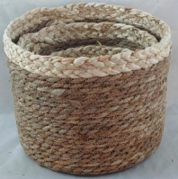 Набор корзин плетеных (рогоз): D25XH19 BD22, D22XH17 BD18, D16XH13 BD12, 3 шт.