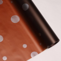 Пленка Пудровая 40мкр Горошина крупная серебро/шоколад 70 см*10 ярдов ± 5%