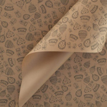 Крафт бумага "Праздник" черный на коричневом фоне 70см/60гр/10м± 5%