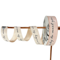 Лента атлас-сатин "Lucky to meet you" 2,5см х 20ярд пудровый Лента атлас-сатин "Lucky to meet you" 2,5см х 20ярд пудровый