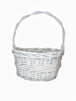 Корзина плетеная (ива): 28x23xH15xHH32  B22x16, 1 шт., белый
