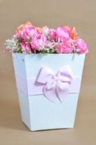 Трапеция с дном 225*180*180 с бантиком белый Трапеция с дном 225*180*180 с бантиком белый