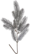 Ветка декоративная с глиттером, 51 см, св. серебро