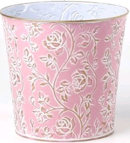 Декоративное кашпо D17,5XH17/B13СМ, св.розовый/белый, металл