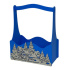 Декоративный ящик с высокой ручкой 255*125 h300 "Снежная деревня" синий декор серебро