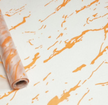 Пленка матовая с рисунком 50 мкр "Мрамор" оранжевый 60см*10 ярд ± 5%