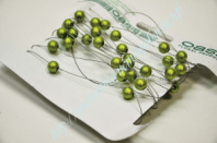 Бусы на проволоке светло-зеленые 3м