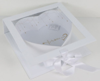 Коробка для цветов "От всего сердца" 25,3*25,2*8,2H, 1 шт., белый